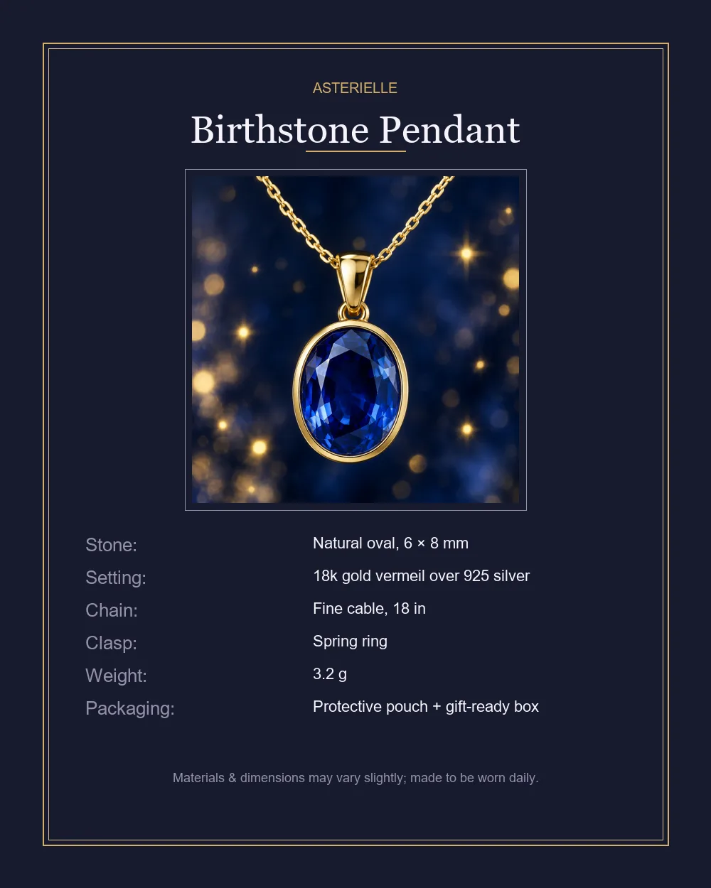 Birthstone Pendant