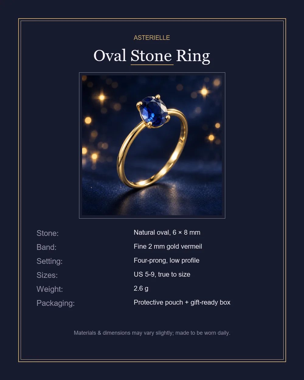 Oval Stone Ring