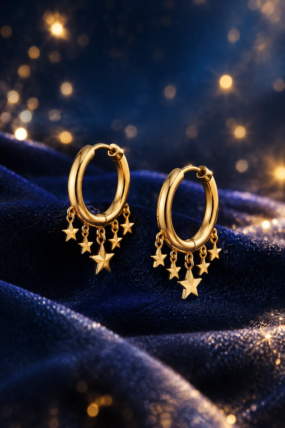 Star Charms Hoops