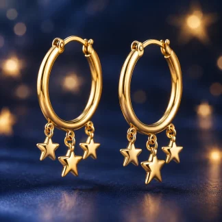 Star Charms Hoops